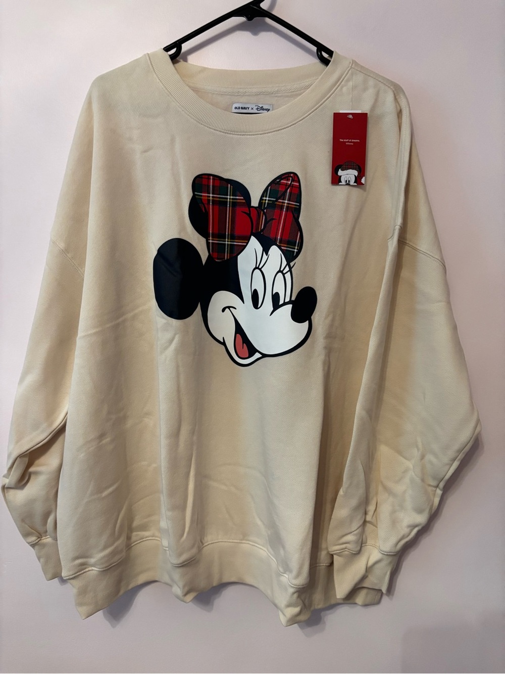 Old Navy Disney Minnie Mouse Christmas Cream Graphic Sweatshirt Size XXL 2x